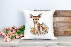 Watercolor Deer Mom and Baby Clipart PNG for Sublimation Product Image 2