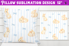 Spring Pillow sublimation | Spring bunny &amp; flowers pattern Product Image 1