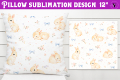 Spring Pillow sublimation | Spring bunny &amp; flowers pattern Product Image 1