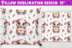 Spring Pillow sublimation | Spring bunny &amp; flowers pattern Product Image 1