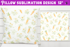 Spring Pillow sublimation | Spring carrot pattern Product Image 1