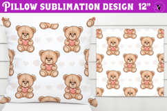 Spring Pillow sublimation | Spring bear &amp; heart pattern Product Image 1