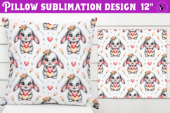 Spring Pillow sublimation | Spring bunny &amp; flowers pattern Product Image 1