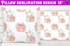 Spring Pillow sublimation | Spring bunny &amp; flowers pattern Product Image 1
