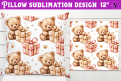 Spring Pillow sublimation | Spring bear &amp; heart pattern Product Image 1