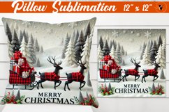 Pillow sublimation | Buffalo Plaid | Reindeer Product Image 1