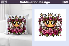 Bee Flowers Pillow | Cute Animal Roses Sublimation Product Image 1