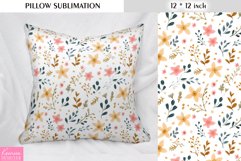 Watercolor Wild Flowers |Spring Pillow Sublimation Product Image 1