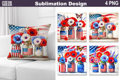 Memorial Day Pillow Design | Patriotic Poppy Illustration Product Image 1