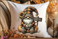 Happy Fall Pumpkin gnome, Autumn sunflower gnome sublimation Product Image 2