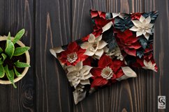 Poinsettia 3D Flowers Seamless Patterns Product Image 3