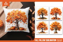 Fall autumn tree pillow sublimation design Product Image 1