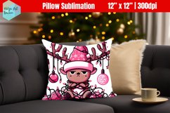 Grumpy Deer Christmas Pillow Sublimation Product Image 1