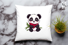 Cute Baby Panda with Scarf Clipart Sublimation PNG Product Image 3