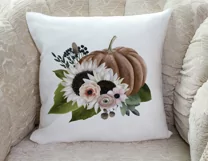 Pumpkin with white flowers sublimation| Autumn clipart | PNG Product Image 2
