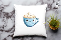 Cute Coffee Cup Clipart with Smiley Face PNG Product Image 2