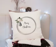 Watercolor Christmas wreath clipart with flowers and bell Product Image 4