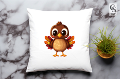 Cute Kawaii Turkey Bird Clipart PNG Sublimation Product Image 2
