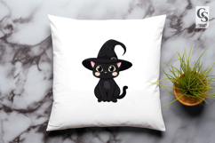 Kawaii Witch Cat Cute Kitten Clipart PNG Product Image 2