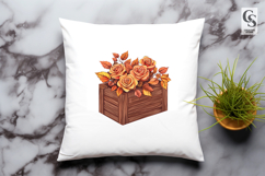 Rose Flower Wooden Box Clipart PNG Product Image 3