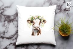 Daisy Cow Head Floral Clipart Sublimation PNG Product Image 2