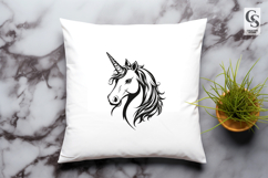 Black Unicorn Silhouette Clipart PNG Product Image 2