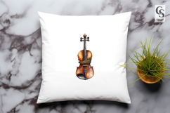 Vintage Violin Floral Clipart Sublimation PNG Product Image 2