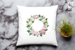 Vintage Floral Wreath Clipart Sublimation PNG Product Image 2
