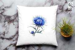 Blue Thistle Flower Clipart PNG Product Image 2