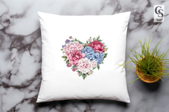 Peony Hydrangea Heart Clipart Sublimation PNG Product Image 2