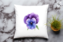 Purple Pansy Flower Clipart Sublimation PNG Product Image 2