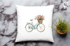 Vintage Bicycle With Flowers Clipart Sublimation PNG Product Image 2