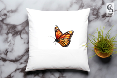 Monarch Butterfly with Flowers Clipart Sublimation PNG Product Image 2