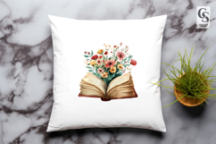 Floral Open Book Clipart PNG Product Image 3