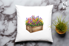 Wooden Flower Box Clipart Sublimation PNG Product Image 2