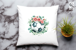 Floral Soccer Ball Clipart Sublimation PNG Product Image 2