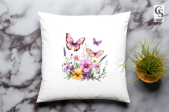 Butterfly Wildflower Clipart Sublimation PNG Product Image 2