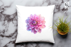 Purple Dahlia Flower Sublimation Clipart PNG Product Image 2