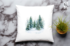 Snow Pine Forest Sublimation Clipart PNG Product Image 2