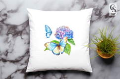 Colorful Butterfly and Hydrangea PNG Product Image 2