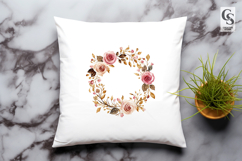 Vintage Rose Wreath Clipart Sublimation PNG Product Image 2
