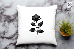 Black Rose Silhouette Clipart Sublimation PNG Product Image 2