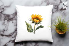 Sunflower Bloom Clipart Sublimation PNG Product Image 2