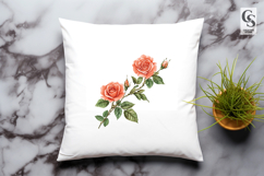 Peach Rose Floral Clipart Sublimation PNG Product Image 2