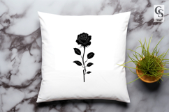 Black Rose Silhouette Clipart Sublimation PNG Product Image 2