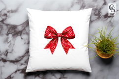 Red Polka Dot Bow Clipart Sublimation PNG Product Image 2