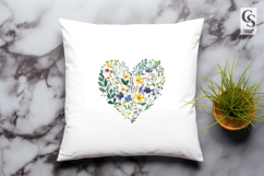 Wildflower Heart Floral Clipart Sublimation PNG Product Image 2