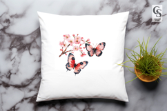 Floral Watercolor Butterfly Clipart Sublimation PNG Product Image 2