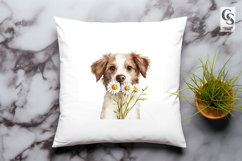 Cute Dog with Flowers Clipart Sublimation PNG Product Image 2