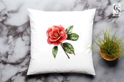 Red Camellia Flower Sublimation Clipart PNG Product Image 2